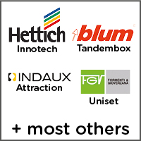 The smart drilling pattern suits most major door and drawer fittings using euro screws. All cabinets drilled for L&R door fitting.